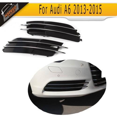 Auto car front fog lamp cover fog light mask Grill Grid for Audi A6 Standard Only 2013 - 2015 Non S6