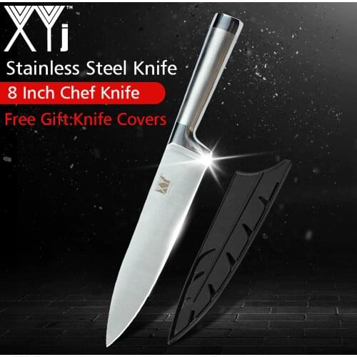 XYj Seamless Welding Kitchen Knife Fully Stainless Steel Knives Straight Handle Cooking Tools One Of 3.5, 5, 7, 8, 8, 8 inch
