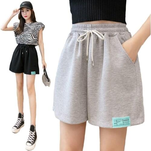 Summer Casual Loose Shorts High Waist Womens Girls Sport Running Jogging Shorts Thin Cool Grey Hot Pants Black