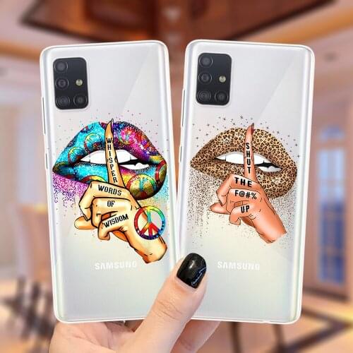 Fashion Lips Leopard Kiss Case Cover For Samsung Galaxy A52 A72 A51 A71 A50 A70 A02 A12 A42 A32 A31 A21S A41 A40 A30 A20 A11