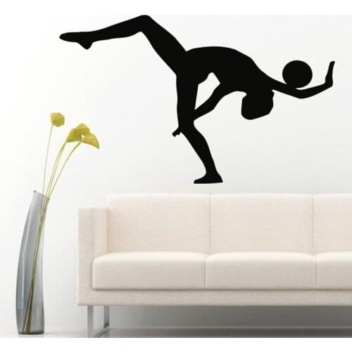 Girl Gymnast With A Ball Sport Gymnastics People Wall Decals Home Vinyl Wall Art Decal Sticker Kids Nursery Baby Room Mural A143