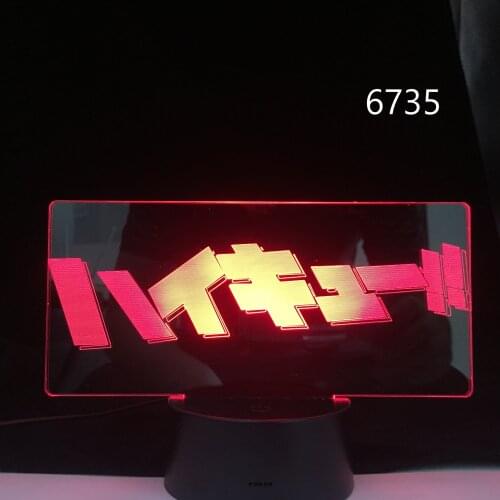 Anime Haikyuu Night Light Logo for Bedroom Decor Nightlight Kids Child Birthday Gift Manga 3d Lamp