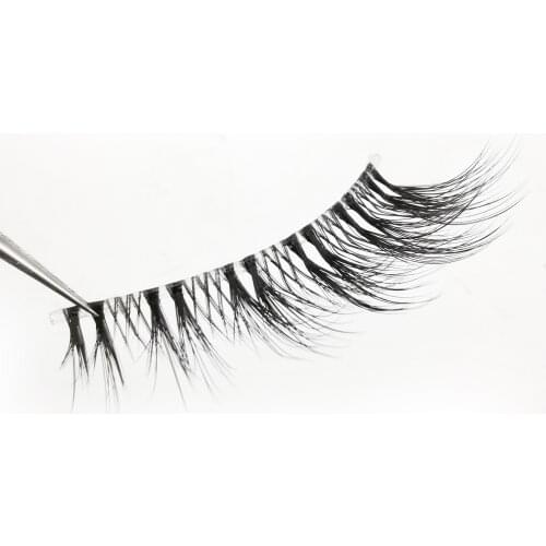 Mink 3D False Eyelashes Handmade Transparent Stem Natural Long Cross Eyelashes Winged Party Dating Makeup Thick Fake Eyelashes