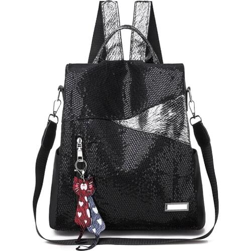 New Hot Sequined Women Backpack for Girls Female Purse Anti-theft Rucksack Ladies Travel Backpack Waterproof Mochila Mujer