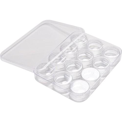 Transparent 12 Grid Nail Art Storage Box Jewelry Rhinestone Dried Flower Case Clear Plastic Empty Container For Beads Organizer