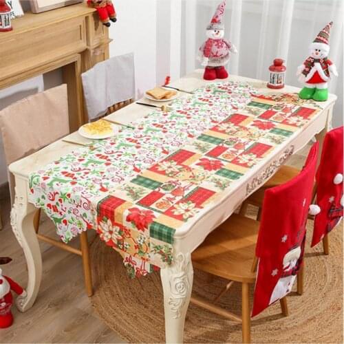 Christmas Table Runner Fashion Fabric Christmas Table Desktop Decorative Tablecloth Christmas Ornament 2021 New New Years Gift