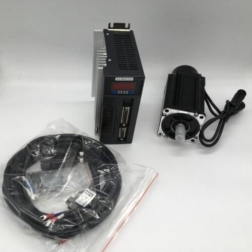 1KW NEMA34 4NM AC Servo Motor Drive with Holding Brake 1000W 220V 2500R/Min Constant Torque MODbus RS485 RS232 W/ 2Year Warranty