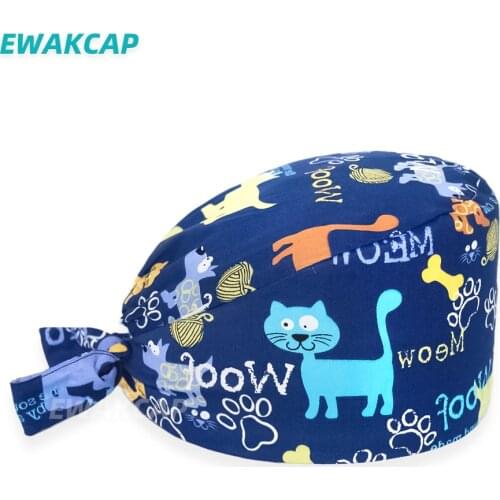 Super Surgicals Cap Hero Printing Nurse Hat Cotton Nursing Hats Dental Clinic Working Scrub Caps for Physician Surgeon
