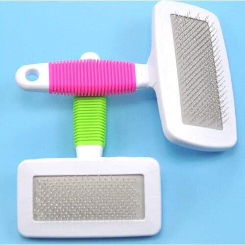 Hair Removal Dog Comb Brush Non-slip Soft Handle For Pet Cat Bath Grooming Tools Clean Fur Pets Supplier Stainless Steel Combs