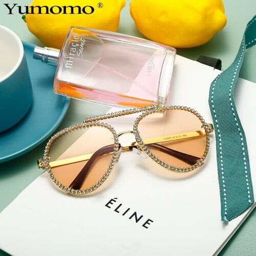2020 Oversized Diamond Sunglasses Women Luxury Brand Vintage Rhinestone Sunglasses Men Gradient Sun Glasses UV400