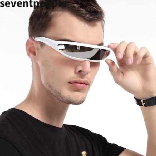 2020 Fashion X Men Sunglasses Luxury Brand Designer One-piece Personality Fish Shape Sun Glasses Women Eyewear for Party UV400