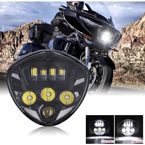 Motorcycle LED Headlight For Victory Cross Country 8-Ball Vegas Hammer Judge Boardwalk Etc Cafe Racer Moto Headlamp Head Light