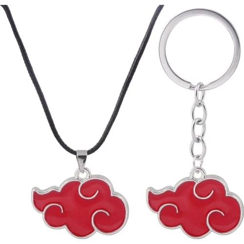 Japanese Anime Akatsuki Organization Red Cloud Metal Unisex Pendant Necklace