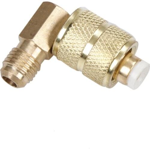ZLinKJ Practical New 1Pc Gold Color R410A Brass Auto AC Refrigeration Hot Sale Adapter Connector Adaptor
