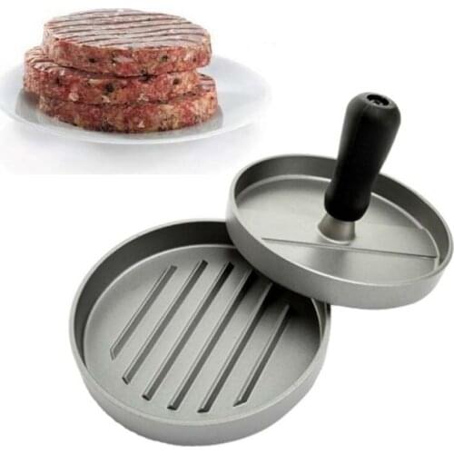 1 Set Round Shape Hamburger Press Aluminum Alloy 12 cm Hamburger Meat Beef Grill Burger Press Patty Maker Mold 301-0264