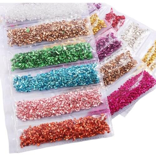 1 Set Broken Glass Stones Crystal UV Epoxy Resin Filler DIY Crafts Nail Art Decorations Jewelry Making Mold Fillings Accessories