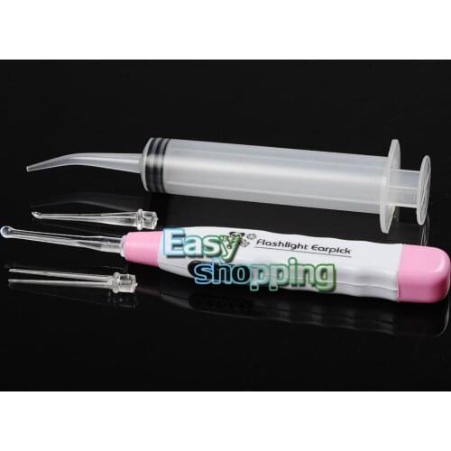 1Pc Tonsil Stone Removal LED Light Adapters Tonsillolith +1Pc Dental Irrigation Syringe