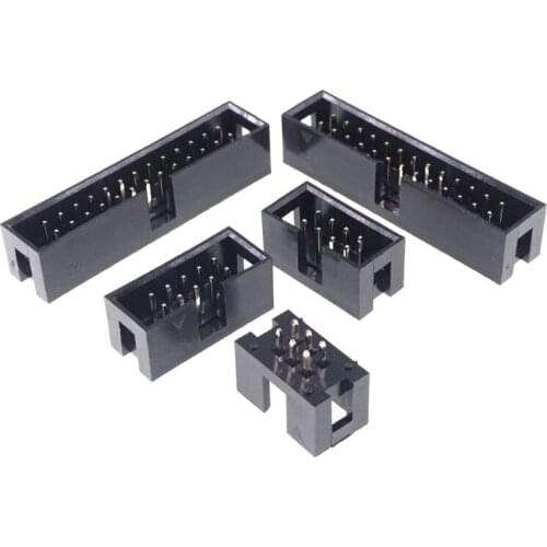 1000 Pcs 0.10" Shrouded Box header IDC Socket Mating 2.54 mm Straight Male square pin 0.64 mm 2 rows space 2.54 Through hole DIP