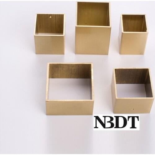 4Pcs/Lot Square Brass Tip Cap Sleeve For Mid-Century Modern Chinese Style Table Leg Feet Decorative Sofa Cover