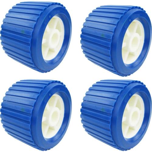 4PCS PVC Boat Trailer Roller Marine Ribbed Wobble Roller 110*75*19mm