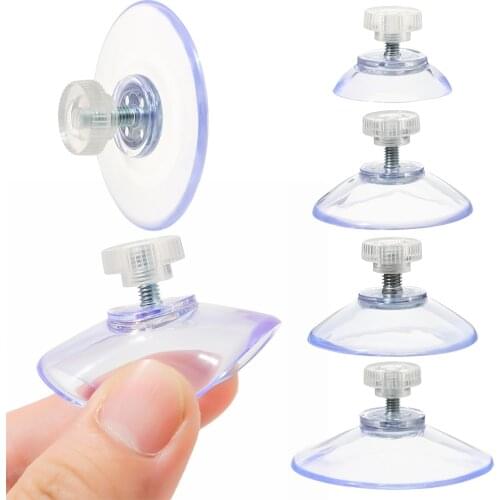 5Pcs M4/M5 30/40/50mm Hanging Sucker Cup Hook With Knurled Nut Suction Cup Hook Bathroom Wall Rack Holder Daily Accessories