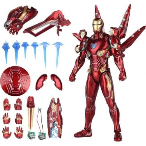 6 Inchs Marvel Avengers Iron Man Super Heroes James Rhodes Figma Alloy Movable Doll Model Spider Man SHF MK50 Children Toys