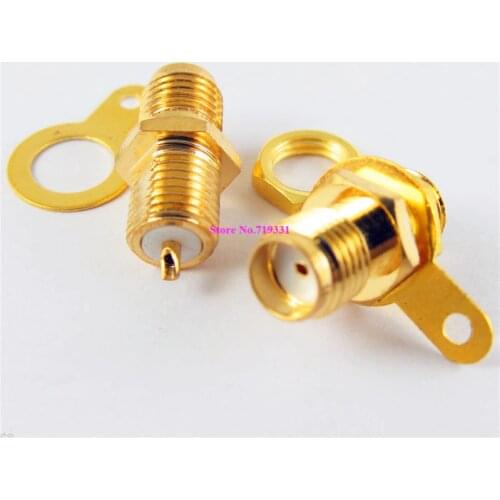 6pcs RF adapter connector SMA Female Panel Mount with nut bulkhead handle Solder