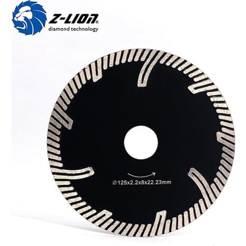 Z-LION 5" Diamond Saw Blade For Cutting Granite Diamond Wheels Circular Saw 125mm Turbo Rim Saw Cutting Disc Electric Tool