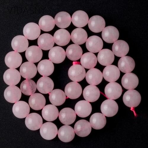 Natural Stone Rose Quartzs Crystal Beads For Jewelry Making 4 6 8 10 12mm Round Spacer Beads Fit For Bracelets Jewellery 15inch