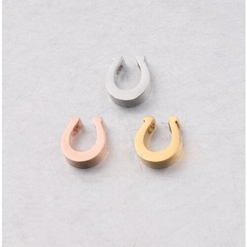 100% Stainless Steel Horseshoe Beads Charms Rosegold/Gold/Silver Color Metal Horseshoe Bead Mirror Polished Wwholesale 30pcs
