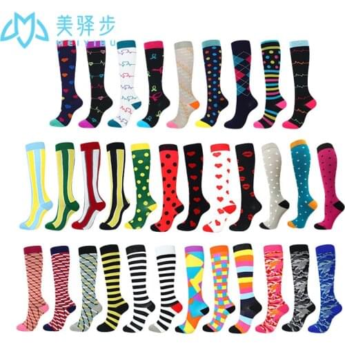 Calcetines De Compresion Nurse Football Medical Knee High Running Cycling Sport Stockings Compression Socks Men Women