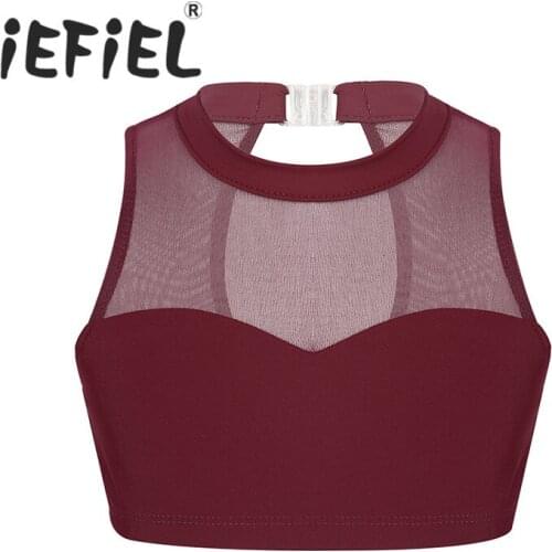 Kid Girls Tank for Dance Ballet Crop Top Sleeveless Tanks Bra Tops for Ballet Dance Sports Bra for Dance Performance Clothes