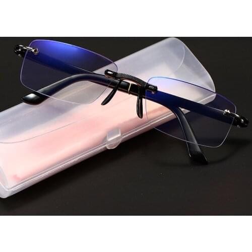 Elbru Black TR Frame Trimming Anti-blue Light Reading Glasses Fashion Business Presbyopic Glasses With Glasses Case and Cloth