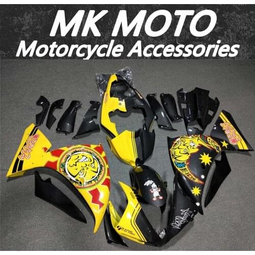Motorcycle Fairings Kit Fit For Yzf R1 2009 2010 2011 2012 Bodywork Set High Quality ABS Injection Yellow Carbon fiber pattern