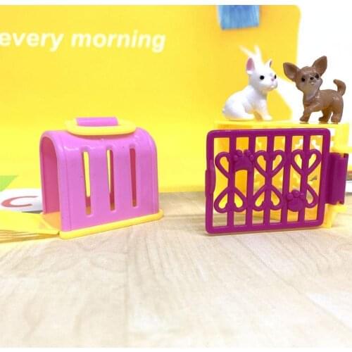 1 SET Doll Accessories For 30CM Dolls Fashion Mini Doll Toy Doll Gif Dog+Cat+House Kids Pets Kelly Best For Doll Playmate N6G1