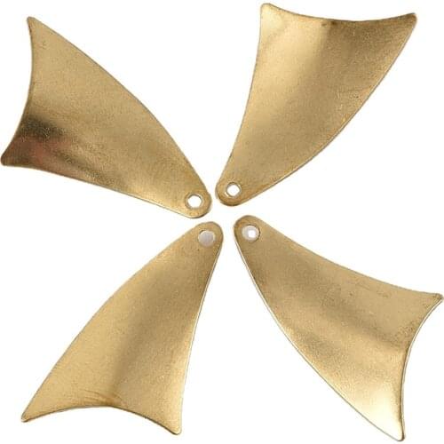 Brass Glossy Single Hole Horn Piece Geometric Shaped DIY Jewelry Accessories Fashion Charm Jewelry Accessories