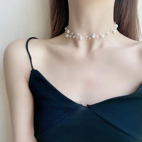 Fashion Multi-Layer Irregular Pearl Necklace for Women Girl Sweet Romantic Clavicle Jewelry Accessories Party Wedding Gift New