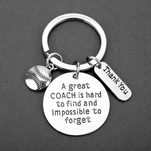 MQCHUN "A great Coaches is hard to find and impossible to Forget" Pendant Keychain Baseball Thank You Key Chain Teachers Gifts
