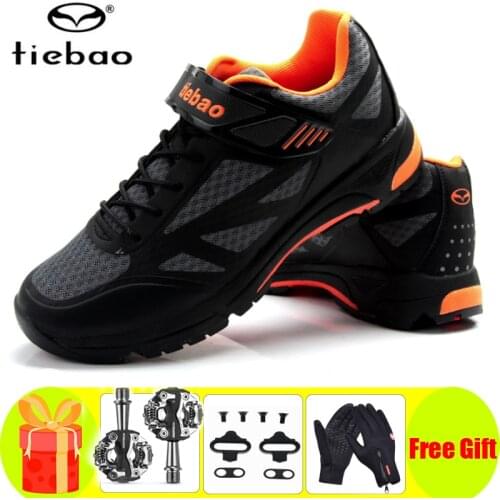 TIEBAO Professional Leisure Cycling Shoes Bicycle Men Women Rubber Soles Self-locking Sports Shoes MTB Road Bike Shoes Sneakers