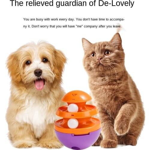 Funny Pet Cat Toy Pet Tumbler Food Dropping Ball 2 Styles 4 Colors Entertainment Relieve Boredom Accompany Spot Supply