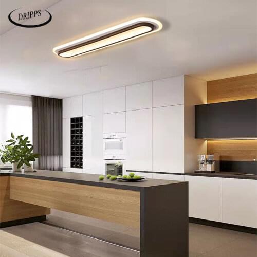 Modern black and white long strip LED bedroom ceiling lamp living room lighting lamp corridor aisle lamp