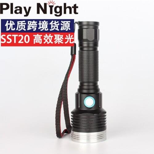 Super concentrated light USB rechargeable strong light flashlight SST20 aluminum alloy outdoor long-range LED lighting tactical