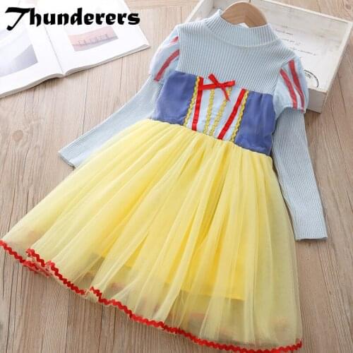 Thunderers Toddler Christmas Dress For Girls Cartoon Print Girl Dresses Elegant Kids Party Dress Fashion Children Clothes