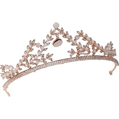 Crown Ornament Bridal Wedding Accessories Simple Alloy Diamond-Studded Bridal Electroplating Dress Jewelry LXH