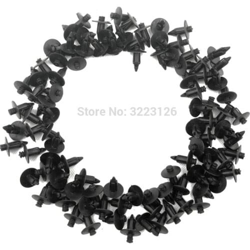 M5 Universal Motorcycle Fairing Panel Clips 100pcs 5mm Black Plastic Fasteners Screw Rivet Clip for Honda Yamaha Roadster
