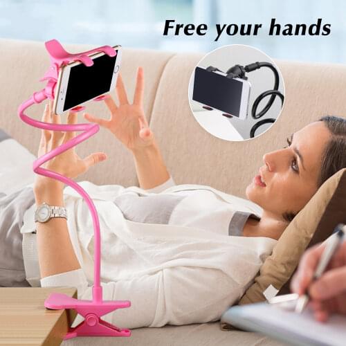 Universal Lazy Holder Arm Flexible 360 Degree Phone Stand Stents Holder Bed Desk Table Clip Gooseneck Bracket Phone kickstand