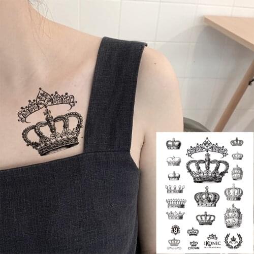 Waterproof Temporary Tattoo Stickers Lace Crown Type Olive Branch Art Water Transfer Fake Tatoo Flash Tatto for Women Men