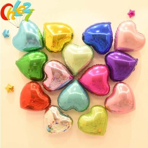 10PCS 18 inches 45cm love heart balloons aluminum film floating air ball wedding room decor heart-shaped Birthday party balloon