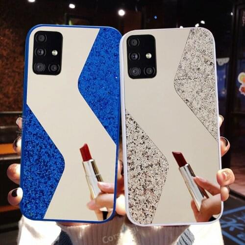 3D Mirror Bling S Line Diamond Case For Samsung Galaxy A10 A10S A20 A20S A30 A30S A50 A50S A70 M21 M30S Silicone Cover