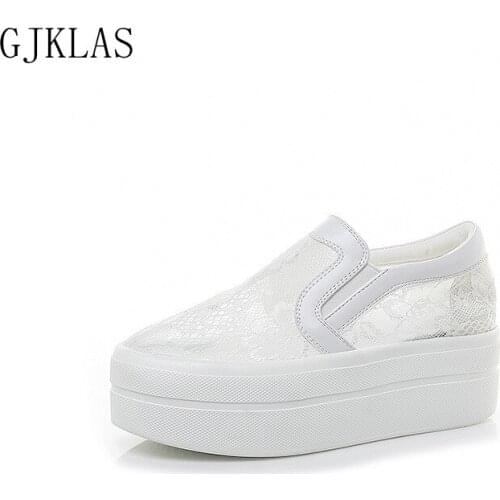 Womens Slip on Trainers Wedges Platform Shoes Women Black White Vulcanize Shoes Sneakers Woman Loafers Platform Sneakers Wedges